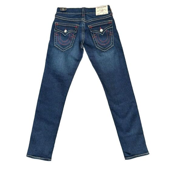 NEW TRUE RELIGION $199 ROCCO BIG T STITCH FLAP RELAXED SKINNY JEANS SZ 30x32 - Picture 16 of 16